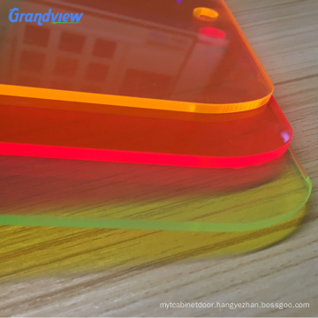 Decorative fluorescent green acrylic polished plastic sheet